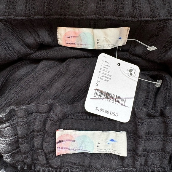 NWT Free People Beach Two Piece Summer Shorts Set Jacket Shirt Black Small - Picture 4 of 10